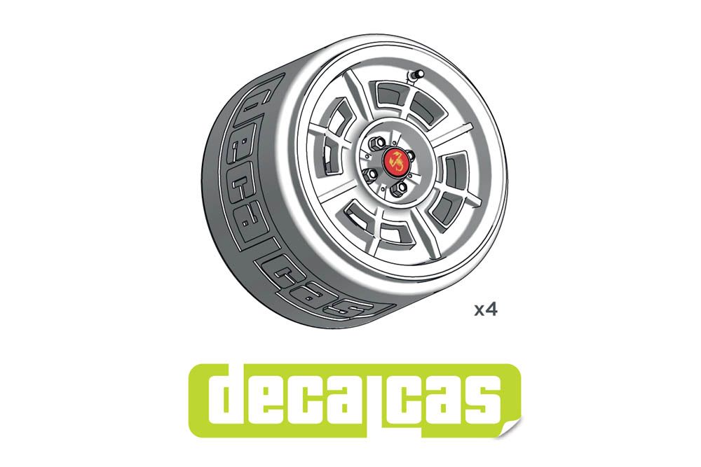 Decalcas PAR039 Abarth Cromodora CD68 rims for Fiat 131 Abarth