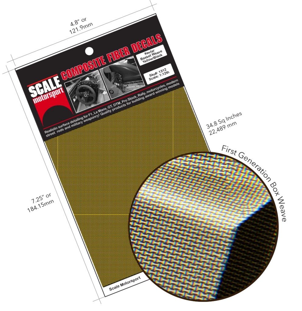 Scale Motorsport Kevlar Basket Weave Model Car Waterslide Decal 1312