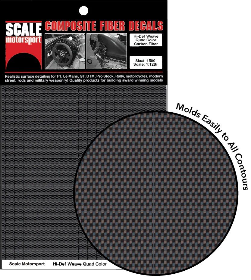 Scale Motorsport Hi-Def Weave Carbon Fiber Model Car Waterslide Decal 1512