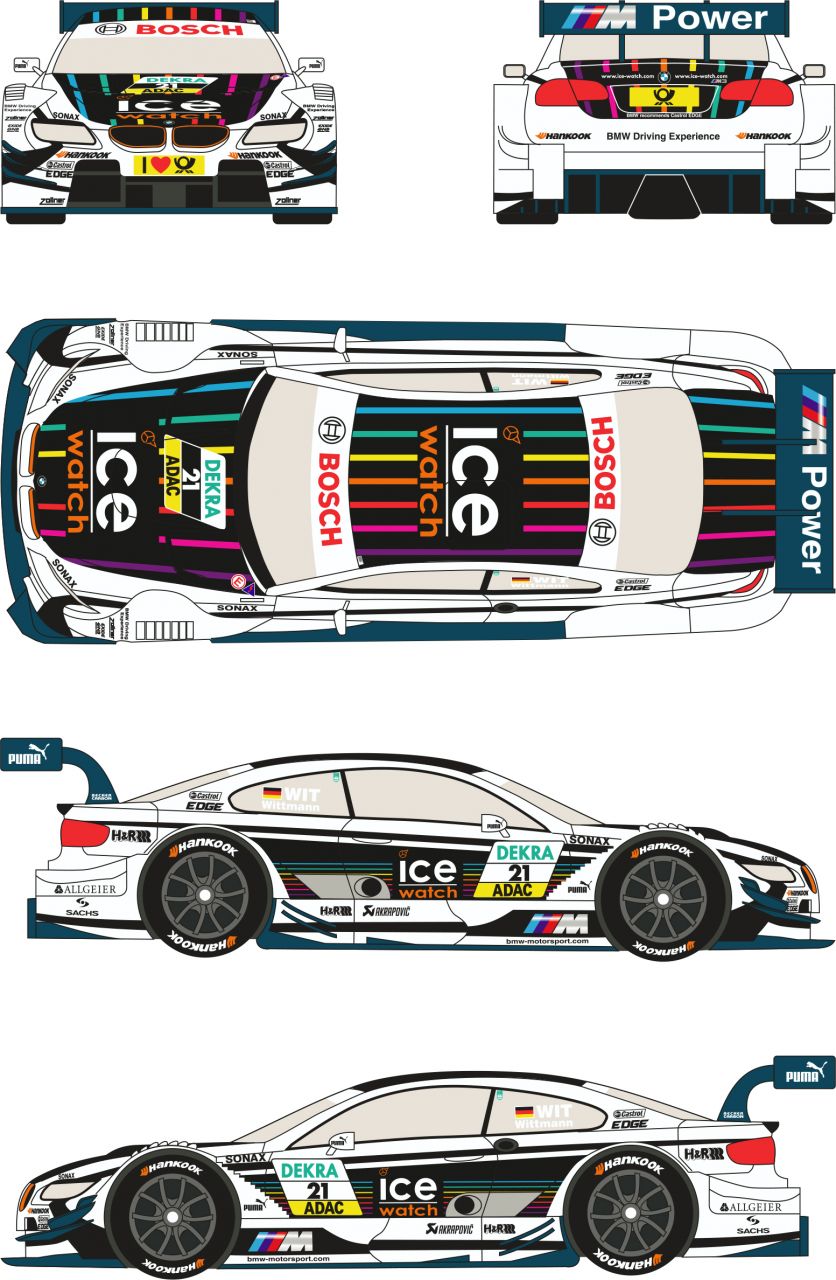 Racing Decals 43 RDT24/002 BMW M3 DTM #21 "ICE WATCH" 2013 (M.Witmann)