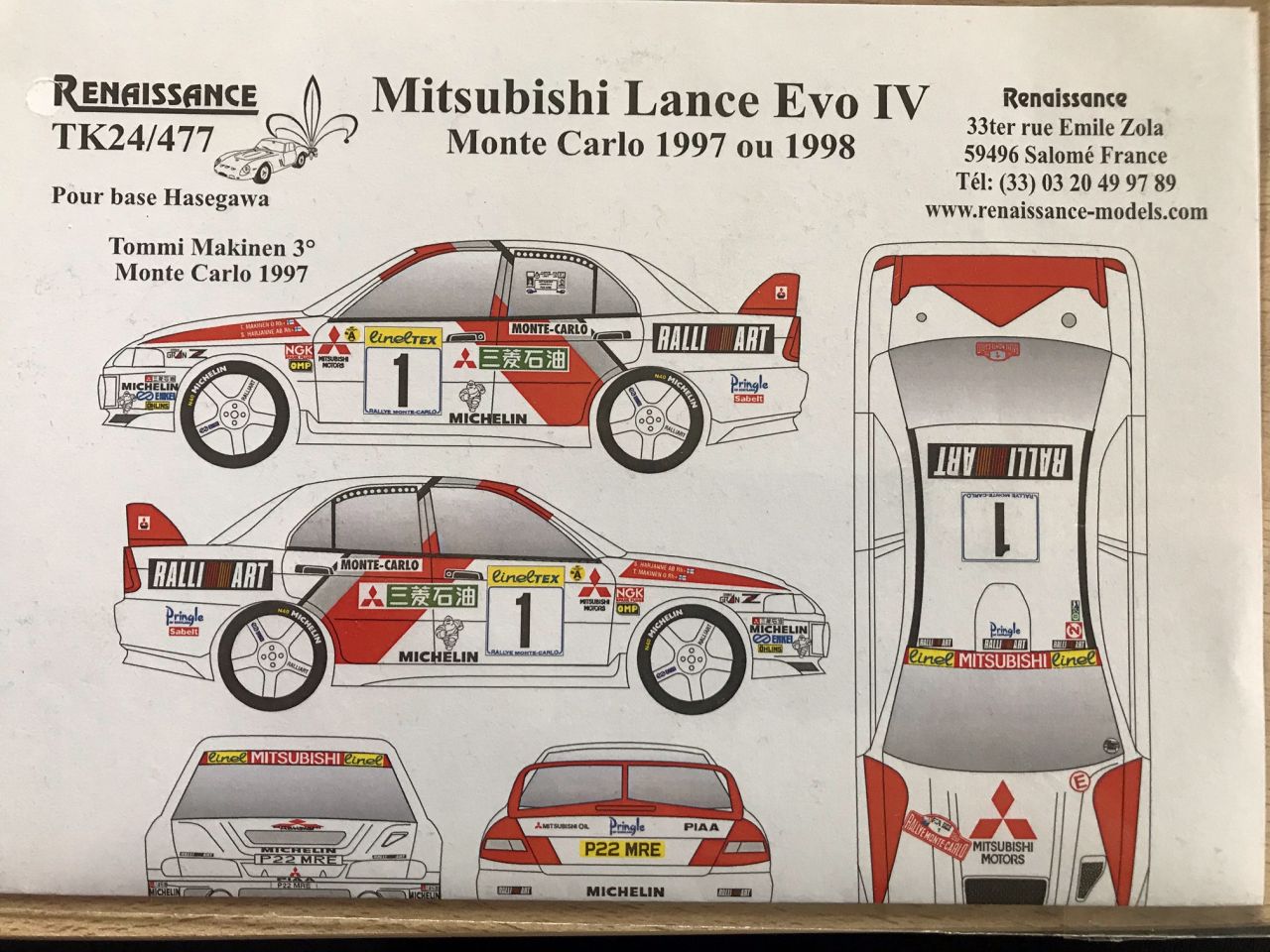 Renaissance TK24/477 Mitsubishi Lancer Evo IV - Monte Carlo 1997 ou 1998