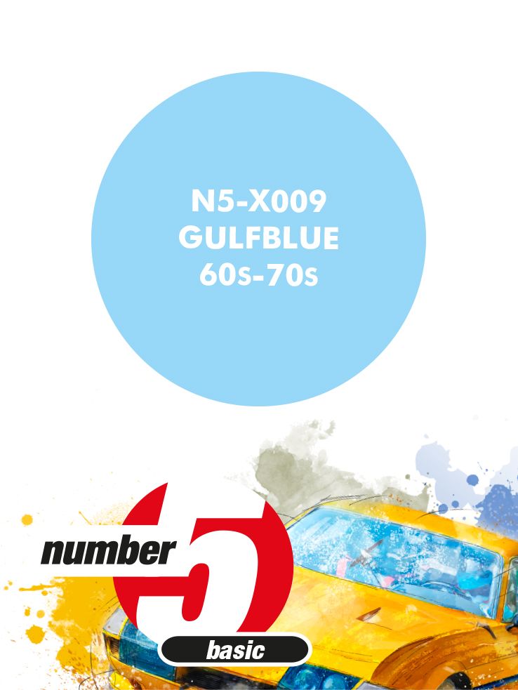 Number 5 N5-X009 Gulf blue 60s-70s