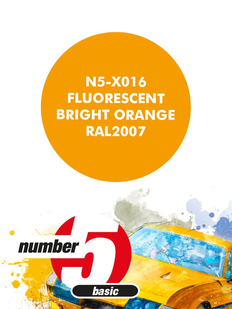 Number 5 N5-X016 Fluorescente Bright Orange RAL2007