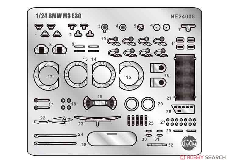 NuNu Model Kit NE24008 BMW M3 E30 GroupA 1988 SPA 24H Winner Detail Up Parts