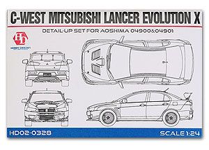 Hobby Design HD02-0328 C-WEST Mitsubishi Lancer Evolution X Detail-UP Set For A
