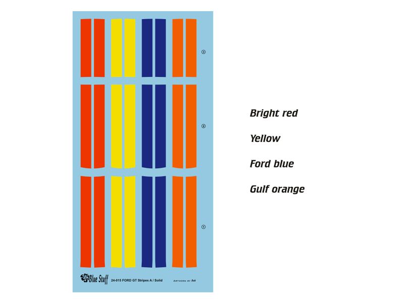 Blue Stuff 24-015 FORD GT Stripes A - Solid