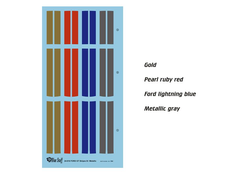 Blue Stuff 24-016 FORD GT Stripes B - Metallic