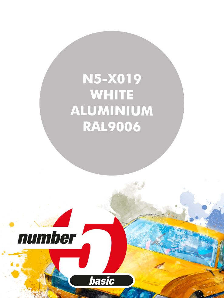 Number 5 N5-X019 White Aluminium RAL9006