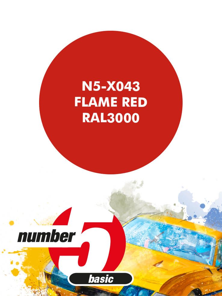 Number 5 N5-X043 Flame Red RAL3000