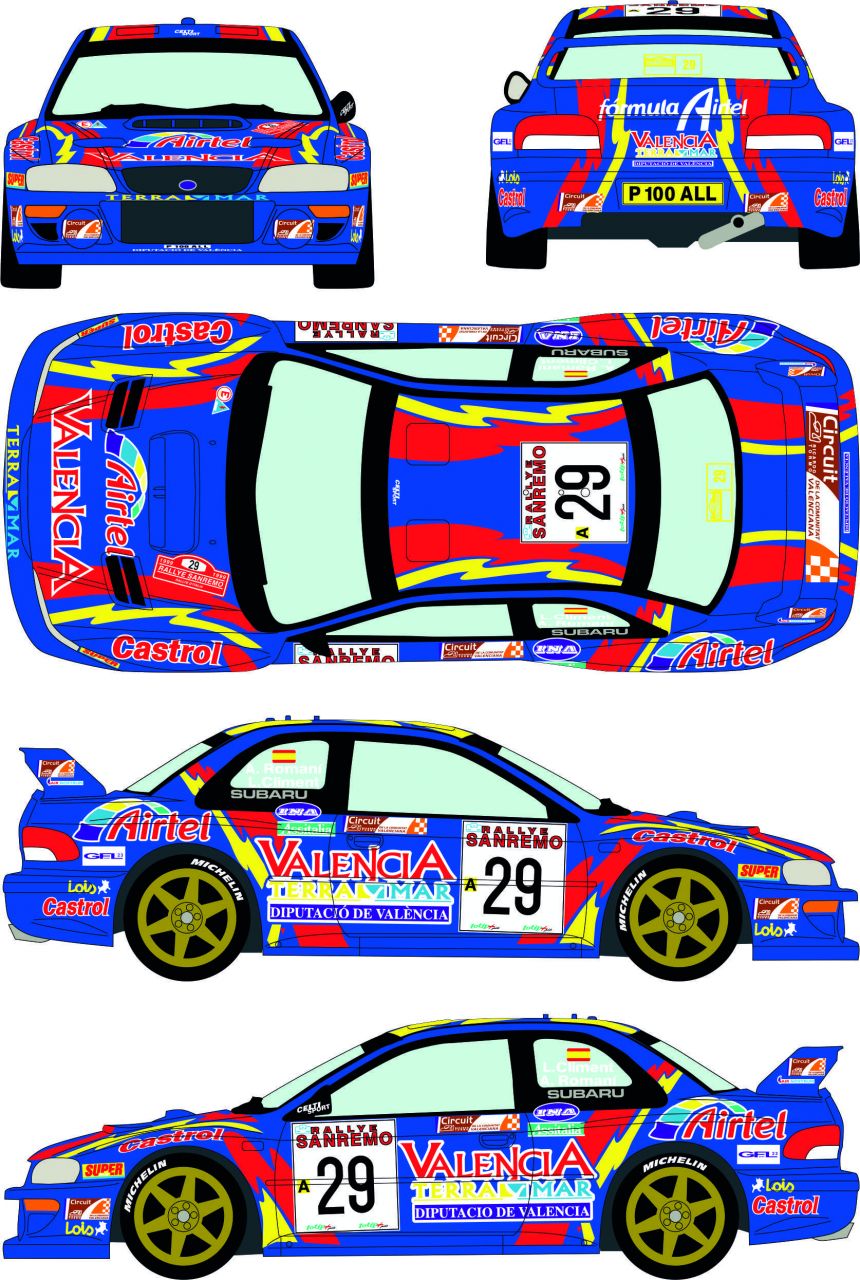 Racing Decals 43 RD24/026 Decal Subaru Imprezza WRC #29 Rally San Remo 1999