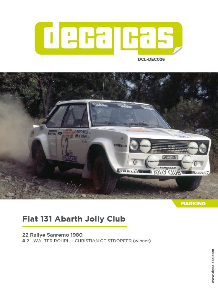 Decalcas DEC026 Fiat 131 Abarth - Jolly Club