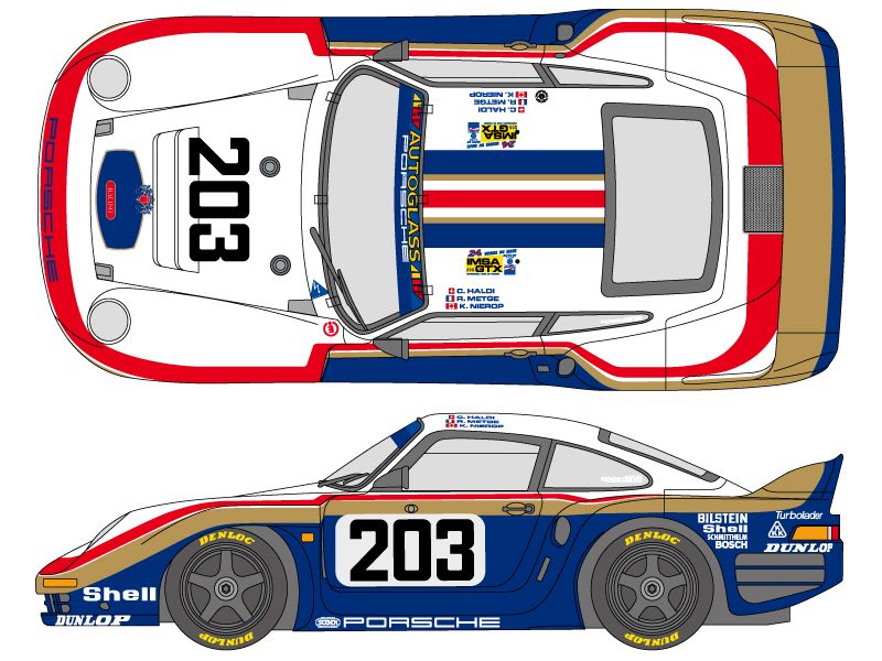 Shunko SHK-D449 Works Team 961 LM for PORSCHE 961 and PORSCHE 961 Le Mans 24 Hours 1986 (For TAM)