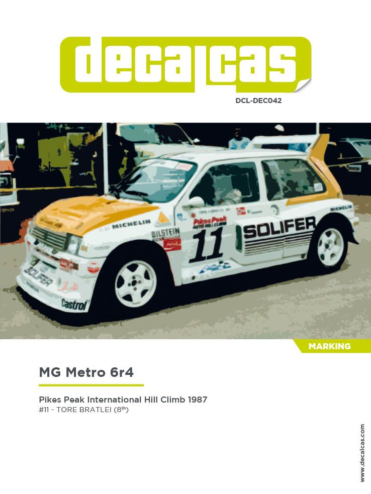 Decalcas DEC042 MG Metro 6r4 - Pikes Peak Climb Hill 1987 #11 - Tore Bratlei (eight)