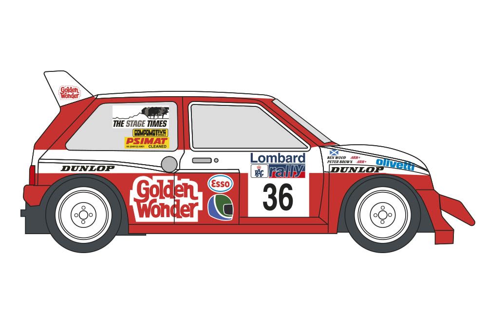Decalcas DEC041 MG Metro 6r4 - 42. Lombard RAC 1986 # 36 - Ken Wood + Peter Brown