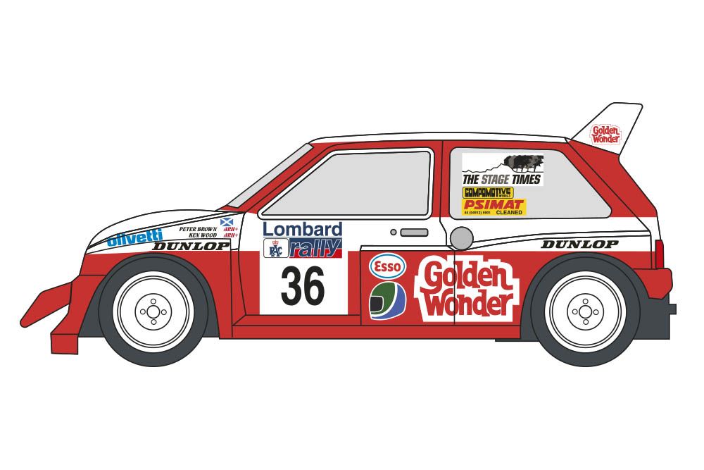Decalcas DEC041 MG Metro 6r4 - 42. Lombard RAC 1986 # 36 - Ken Wood + Peter Brown