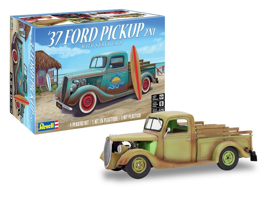 Revell 14516 1937 Ford Pickup with Surfboard 2N1