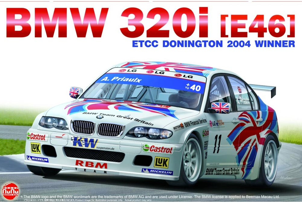 NuNu Model Kit 24033 BMW 320i (E46) ETCC Donington 2004 Winner
