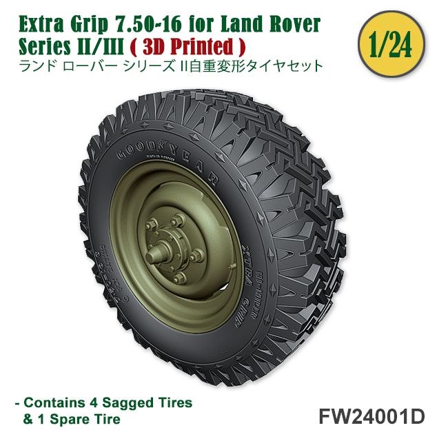 Fat Frog FW24001D Extra Grip 7.50-16 for Land Rover Series II-III (3D Printed)