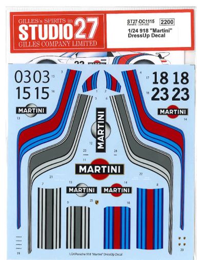 Studio27 DC1115 Porsche 918 Martini DressUp Decal