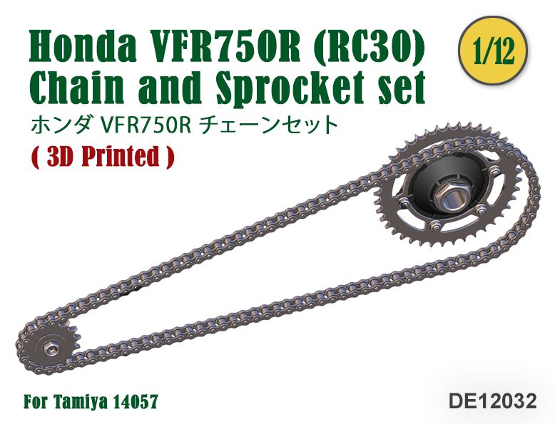 Fat Frog DE12032 Honda VFR750R (RC30) Chain and Sprocket set (for Tamiya 14057)