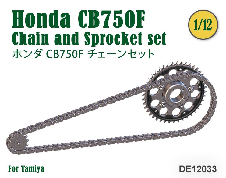 Fat Frog DE12033 Honda CB750F Chain and Sprocket set (for Tamiya 14006, 14066)