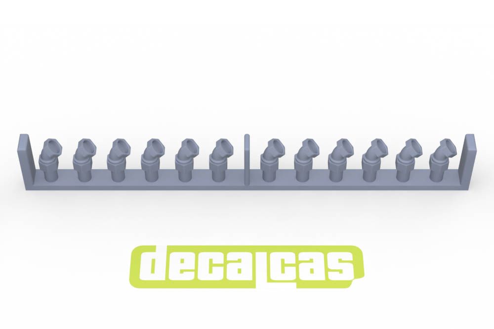 Decalcas PAR077 Hose joints for 1/12,1/20,1/24 scale models: 2.0mm Hose joints - Set 1 (12+12+12+36 units/each)