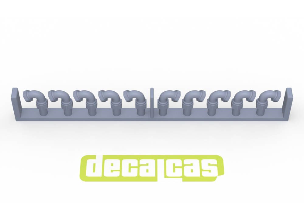 Decalcas PAR078 Hose joints for 1/12,1/20,1/24 scale models: 2.0mm Hose joints - Set 2 (12+10+6+36 units/each)