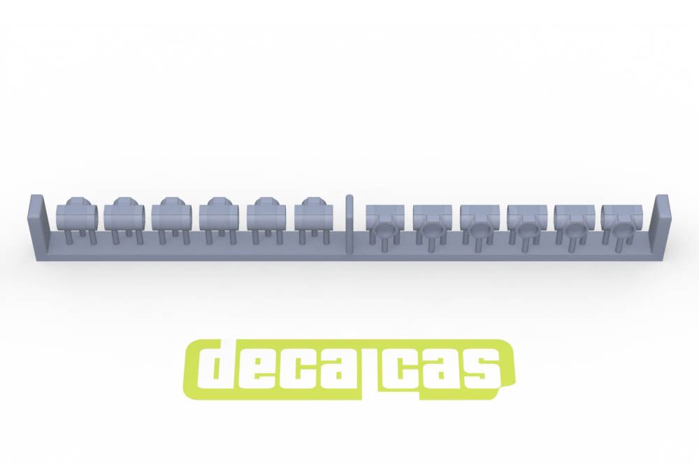 Decalcas PAR079 Hose joints for 1/12,1/20,1/24 scale models: 2.0mm Hose joints - Set 3 (12+12+24+36+12+12+12 units/each)