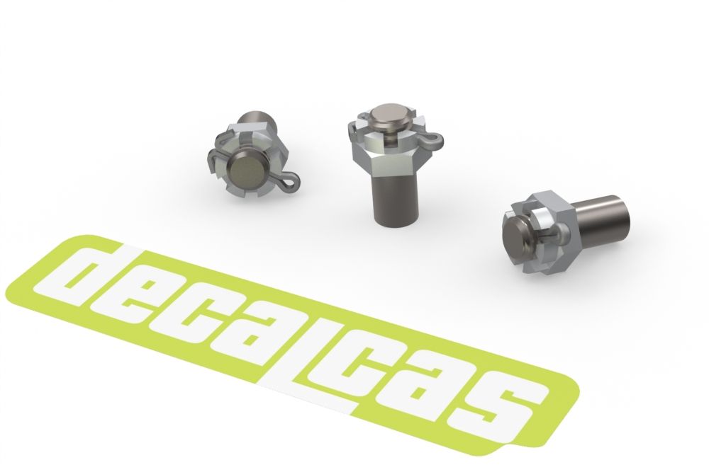 Decalcas PAR081 Nuts: Castle nut with split pin 1,125mm, 1,25mm, 1,3mm, 1,5mm, 1,70mm (100+100+100+100+100 units/each)
