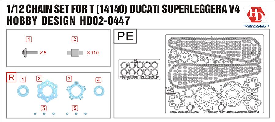 Hobby Design HD02-0447 Ducati Superleggera V4 Chain Set