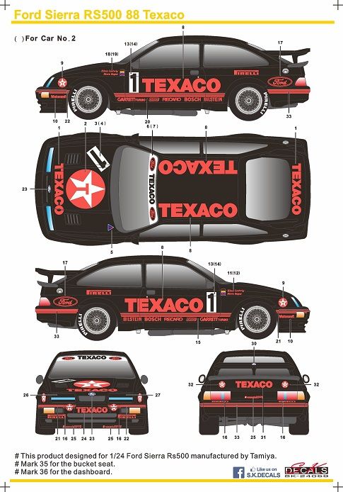 SK Decals 24059 FORD SIERRA RS500 88 TEXACO
