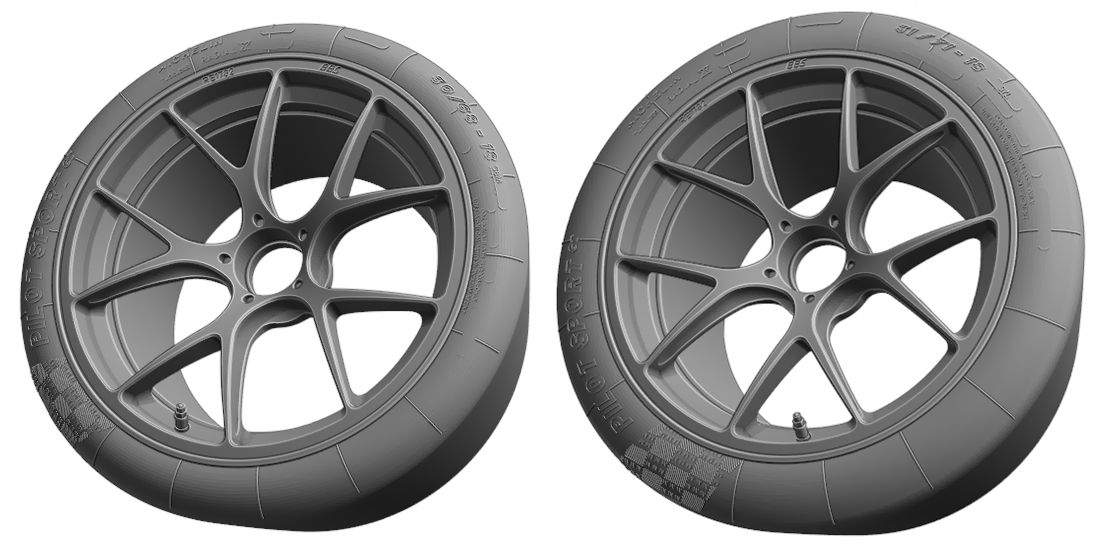 Fat Frog FW24006 30/68/R18 & 31/71/R18 Slick Tires & Rims set for M8 GTE / M6 GT3