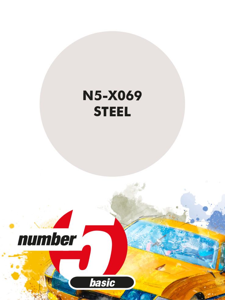 Number 5 N5-X069 Paint for airbrush: Steel (1x30ml)