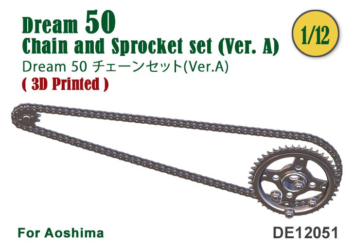 Fat Frog DE12051 Chain & Sprocket set for Dream 50 '97 (Ver.A)