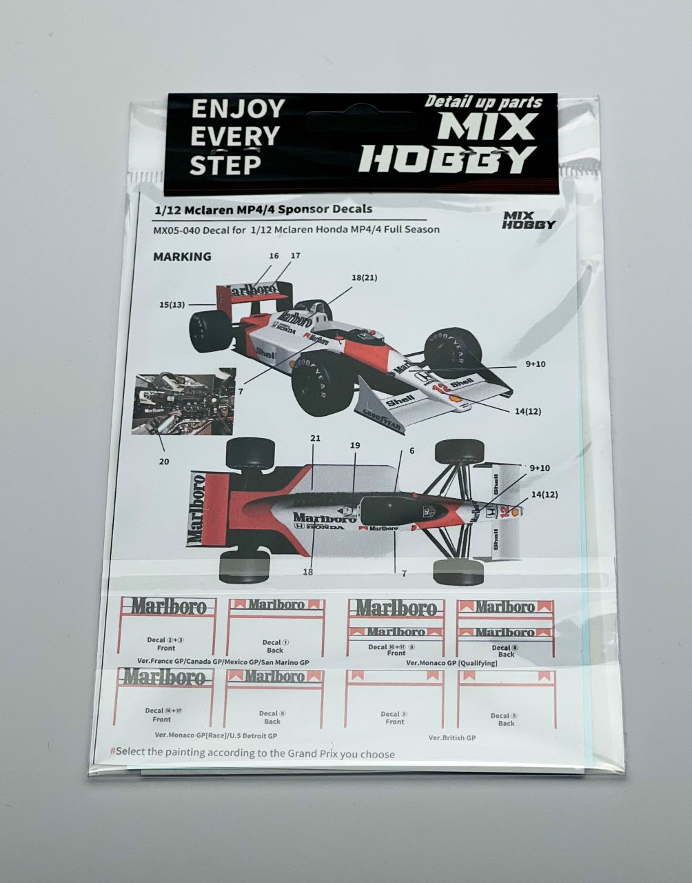Mix Hobby MX05-040 Mclaren MP4/4 Sponsor Decals for meng/beemax