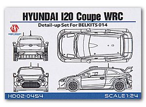 Hobby Design HD02-0454 Hyundai I20 Coupe WRC Detail-up Set For Belkits 014（PE+Resin+Metal parts)