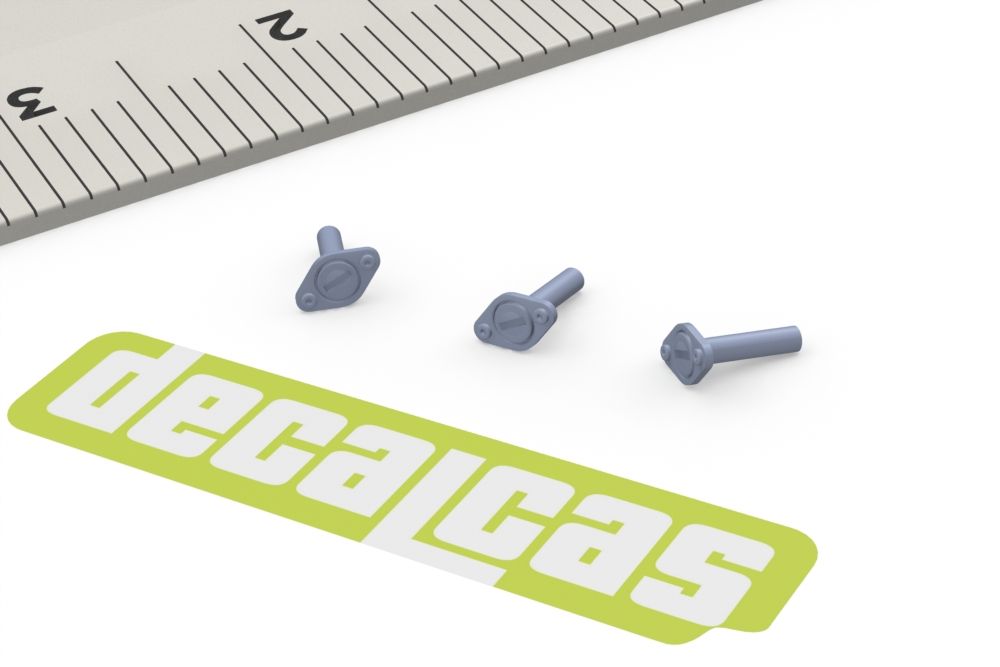 Decalcas PAR097 Bonnet pins for 1/12 scale models: Dzus quick release fasteners - Type 1 (20 units/each)