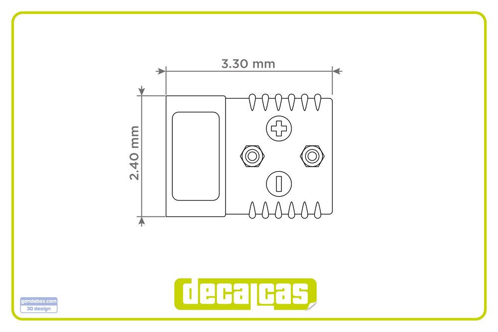 Decalcas PAR104 Detail for 1/24,1/20 scale models: Anderson Connectors SB175 for battery and power blocks (20 units/each)