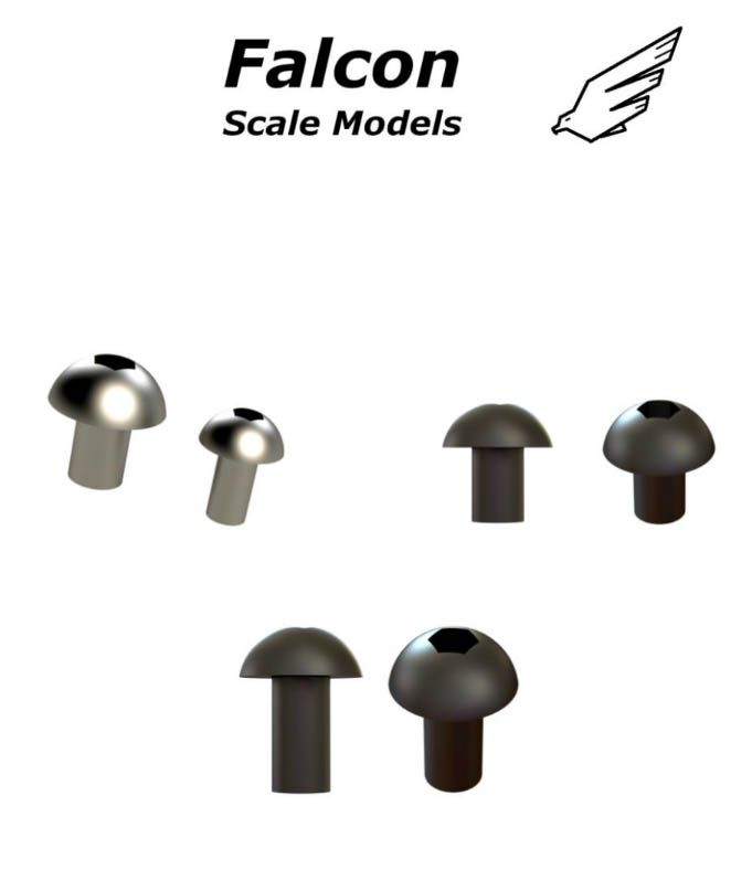 Falcon Scale Models FSM09 Rivets for 1/12 scale models: Cowling screws (49+49 units/each)