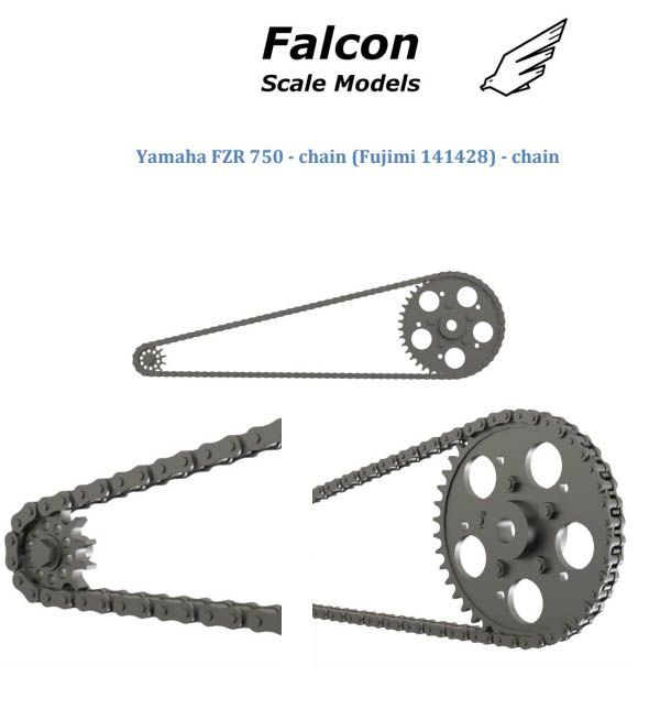 Falcon Scale Models FSM30 Chain set for 1/12 scale models: Yamaha FZR750 OW74