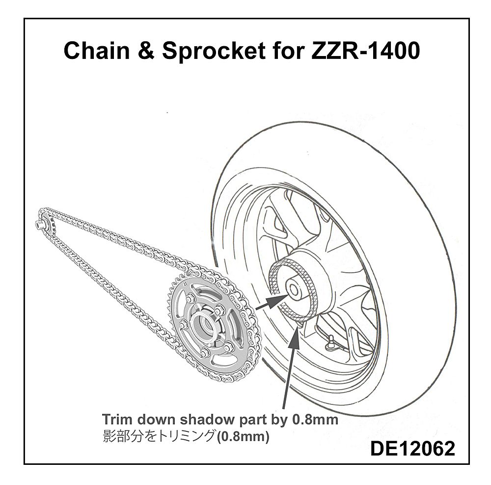 Fat Frog DE12062 Chain & Sprocket set for ZZR-1400 '06
