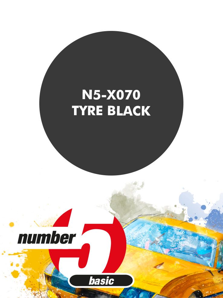 Number 5 N5-X070 Paint for airbrush: Tyre Black (1x30ml)