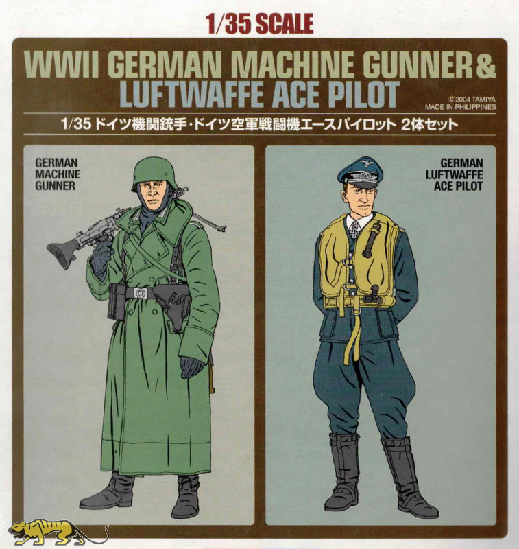 Tamiya 89641 WWII German Machine Gunner & Luftwaffe Ace Pilot