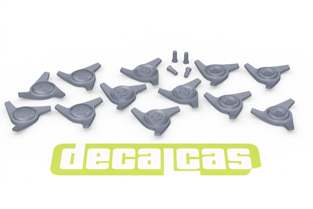 Decalcas PAR100 Rims for 1/24 scale models: Borrani for Ferrari 250 GTO (4 units/each)