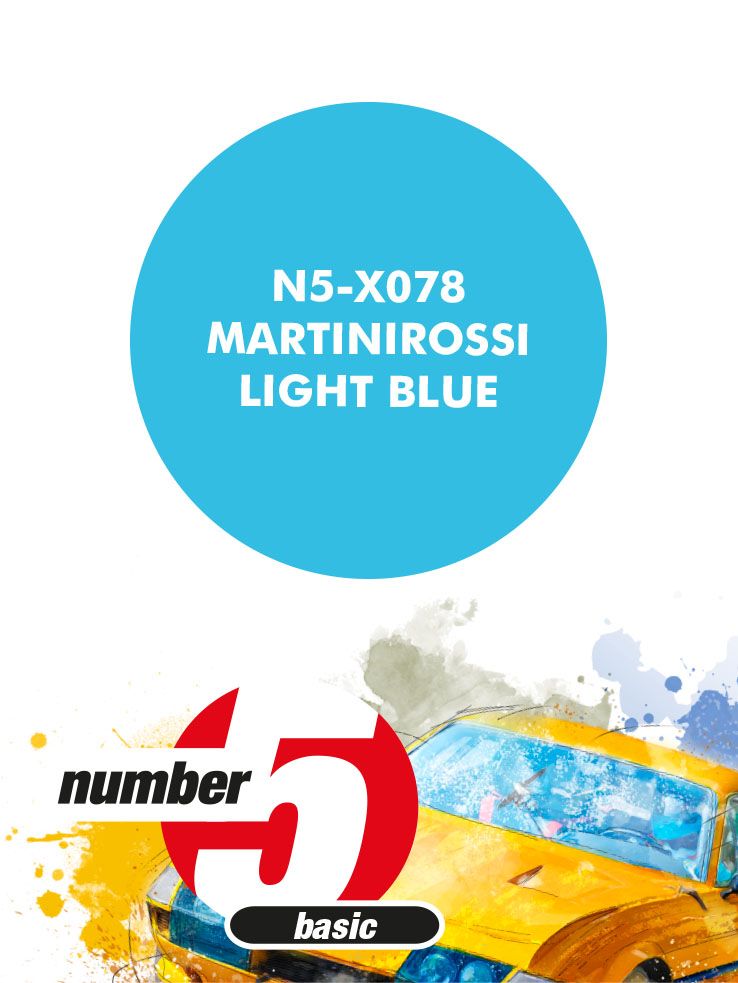 Number 5 N5-X078 Paint for airbrush: Martinirossi Light Blue (1x30ml)