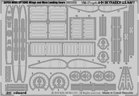 Zoukei-Mura SWS03M06 A-1H - PHOTO-ETCHED WINGS AND MAIN LANDING GEARS SET