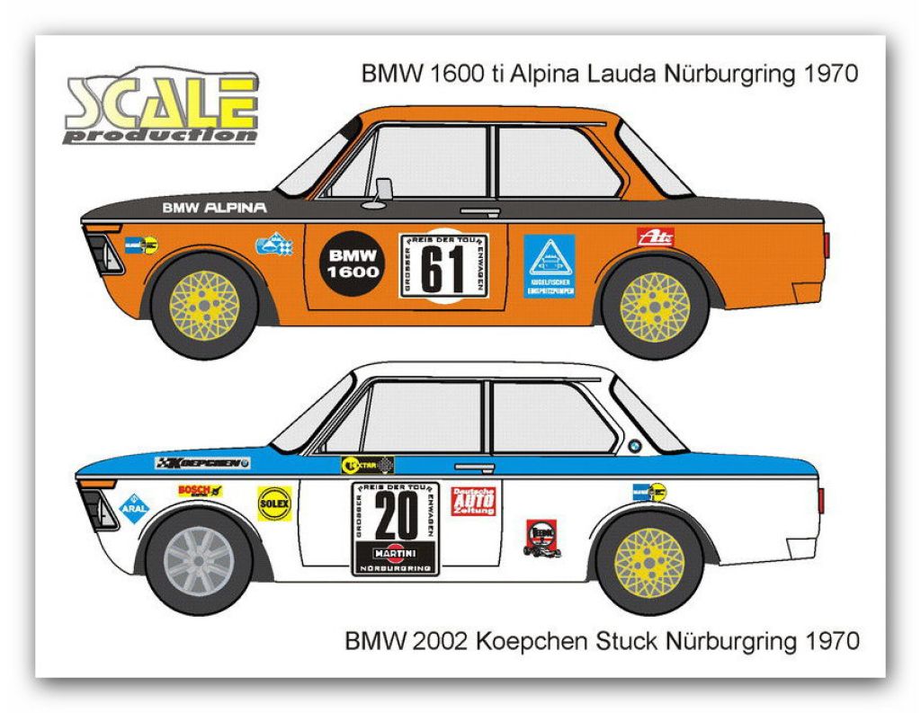 Scale Production SPD24063 Decals BMW 1600/2002 Alpina/Koepchen