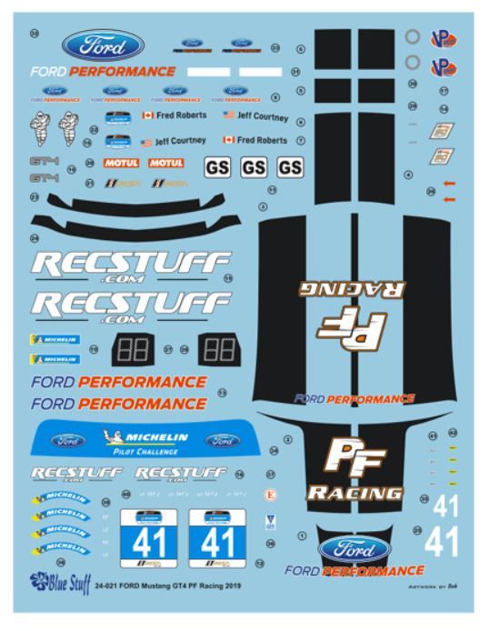 Blue Stuff 24-021 Ford Mustang GT4 PF Racing 2019