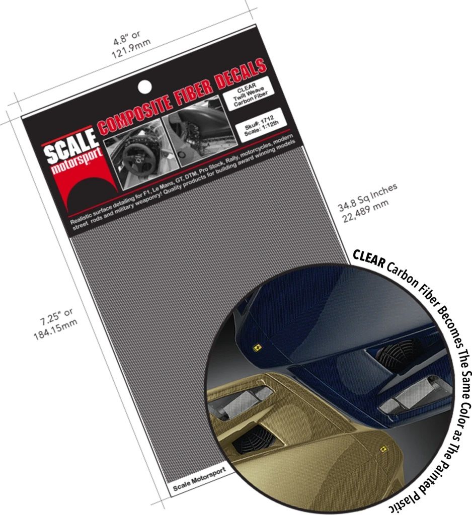 Scale Motorsport 1712 Carbon Fiber Twill Weave CLEAR