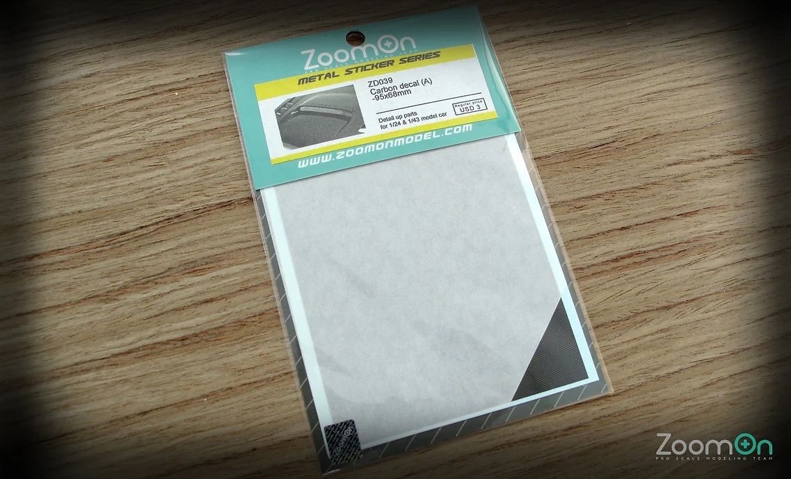ZoomOn ZD039-L Carbon fiber decal -Twill weave (Size 190x130mm)